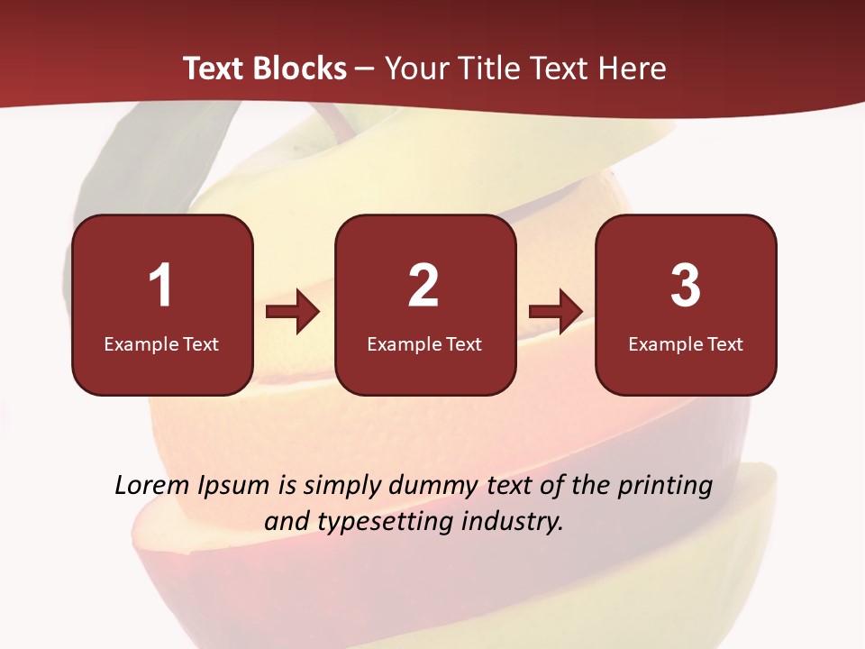 An Apple And Orange Stacked On Top Of Each Other PowerPoint Template
