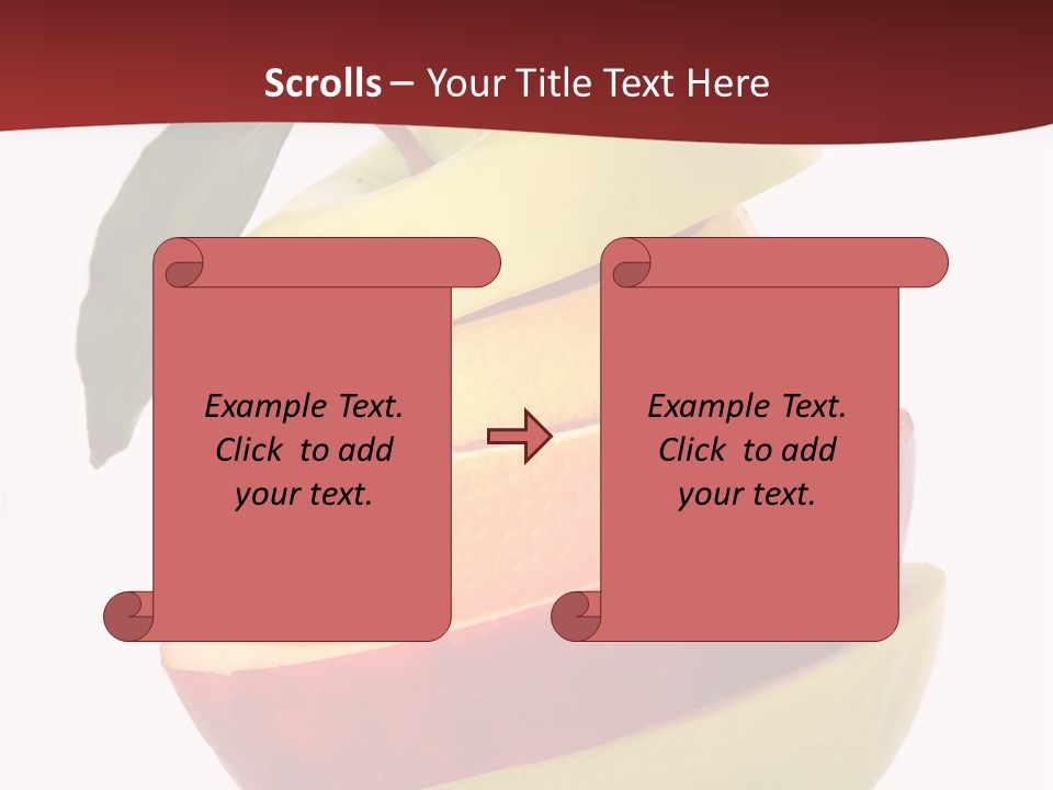 An Apple And Orange Stacked On Top Of Each Other PowerPoint Template