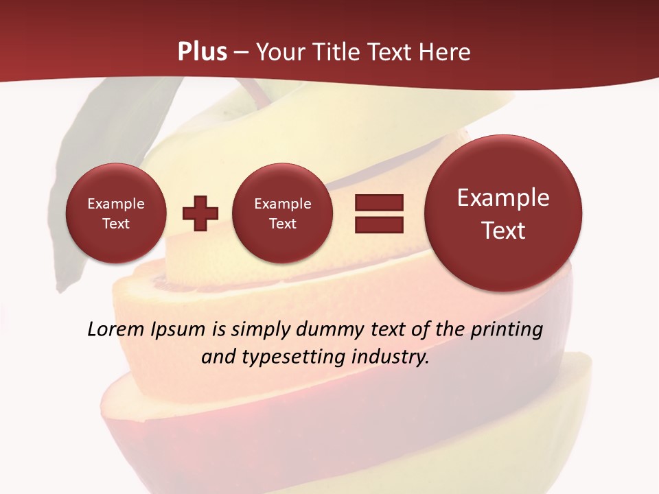 An Apple And Orange Stacked On Top Of Each Other PowerPoint Template