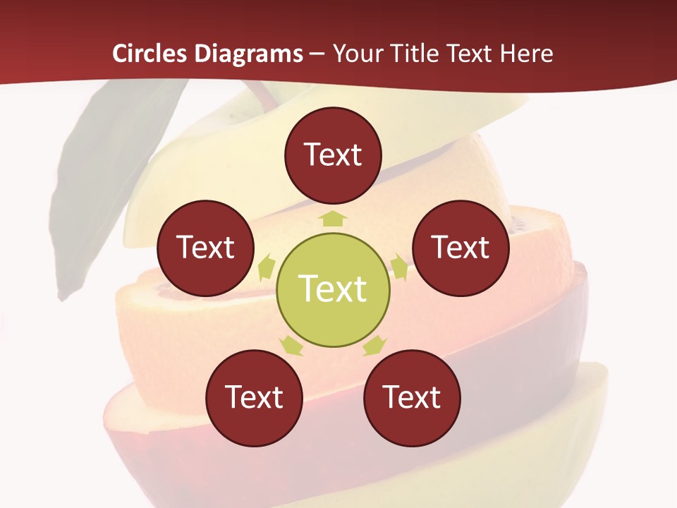 An Apple And Orange Stacked On Top Of Each Other PowerPoint Template