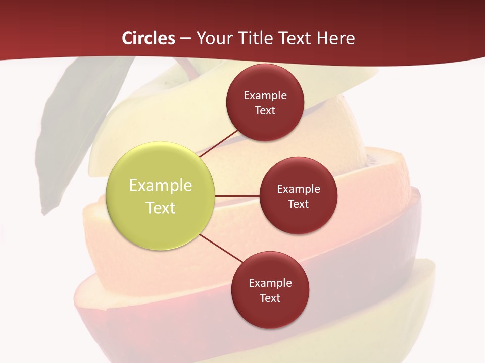 An Apple And Orange Stacked On Top Of Each Other PowerPoint Template