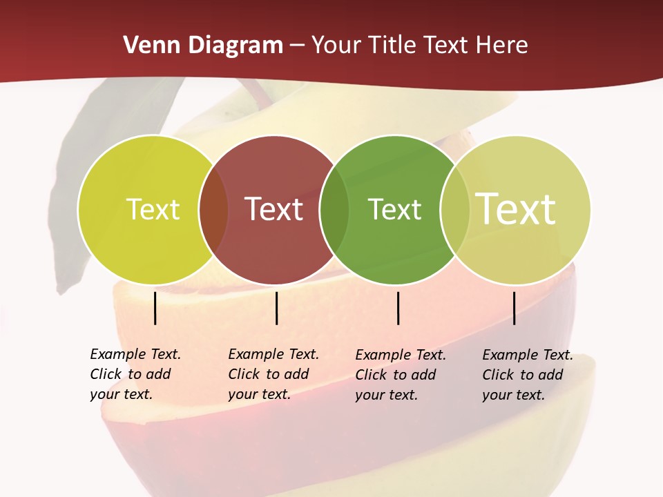 An Apple And Orange Stacked On Top Of Each Other PowerPoint Template