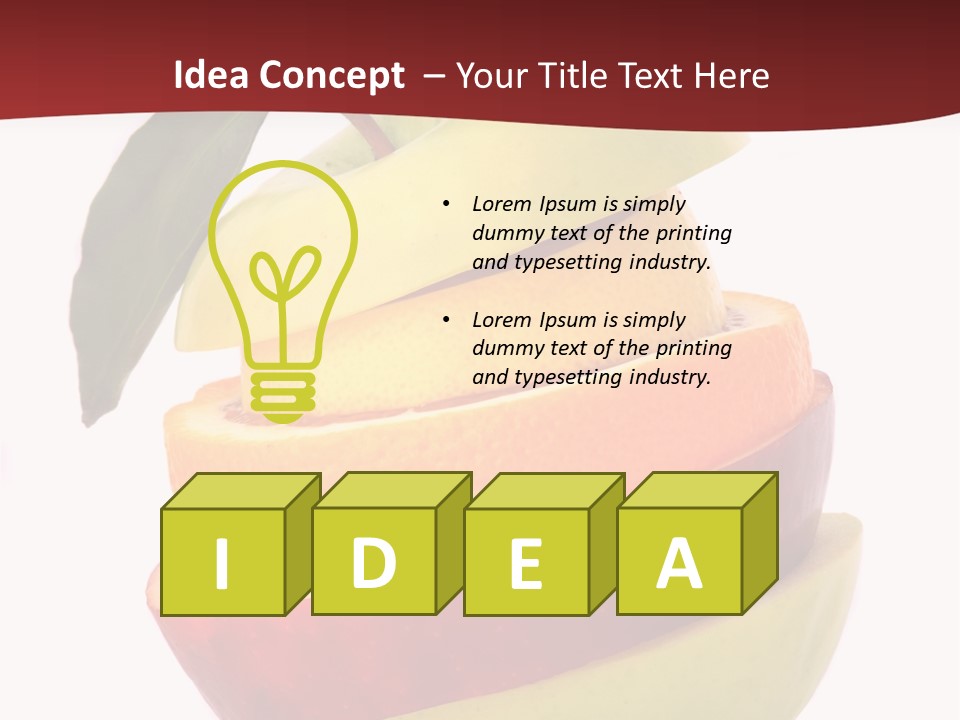 An Apple And Orange Stacked On Top Of Each Other PowerPoint Template