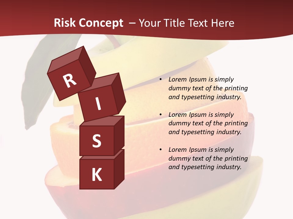 An Apple And Orange Stacked On Top Of Each Other PowerPoint Template