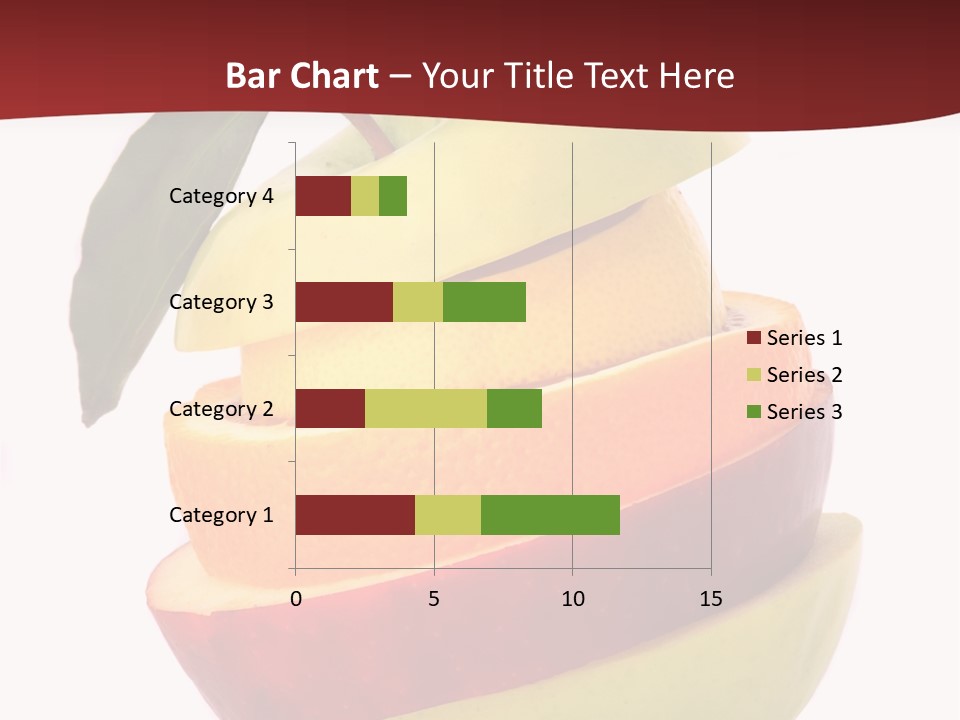An Apple And Orange Stacked On Top Of Each Other PowerPoint Template