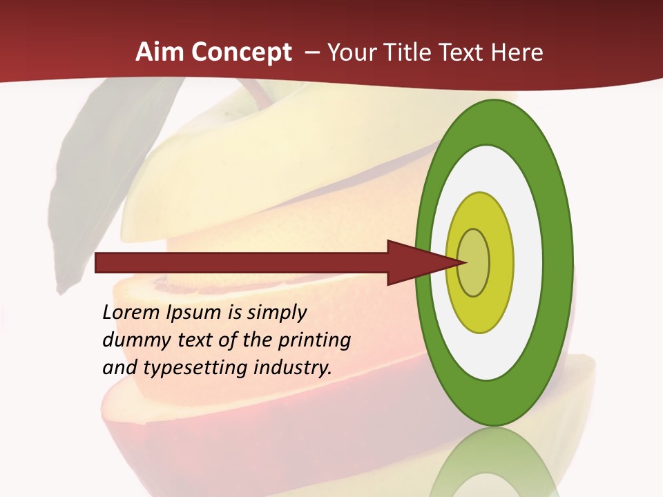 An Apple And Orange Stacked On Top Of Each Other PowerPoint Template