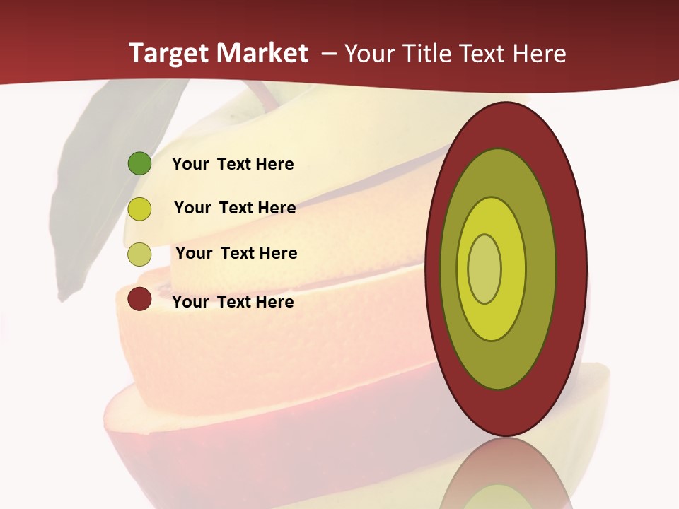An Apple And Orange Stacked On Top Of Each Other PowerPoint Template