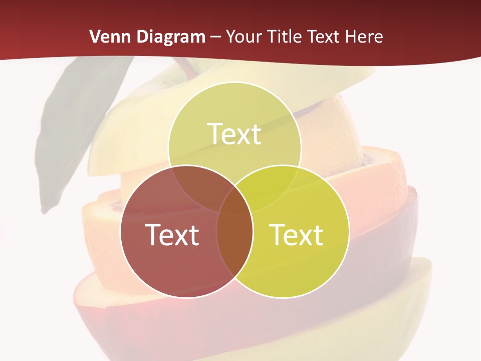 An Apple And Orange Stacked On Top Of Each Other PowerPoint Template