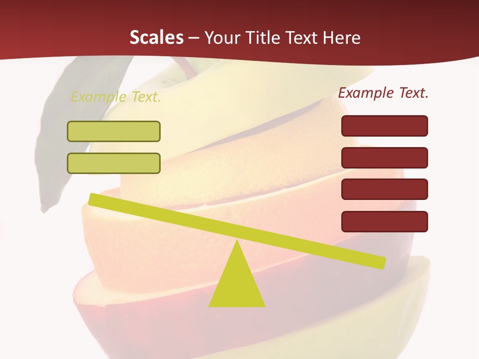 An Apple And Orange Stacked On Top Of Each Other PowerPoint Template