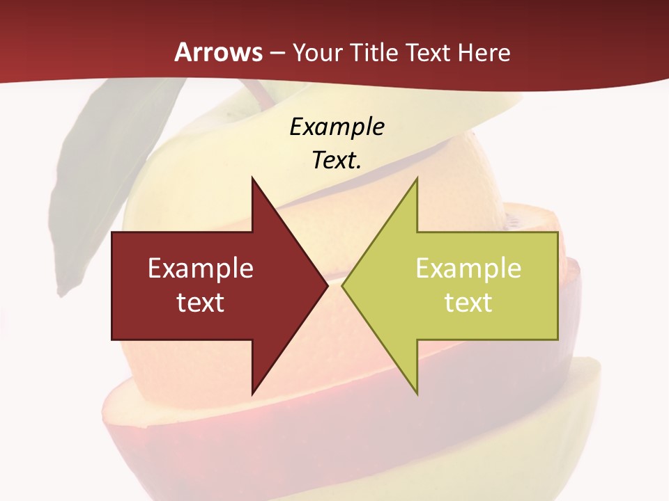 An Apple And Orange Stacked On Top Of Each Other PowerPoint Template
