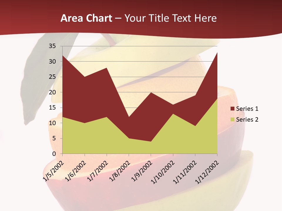An Apple And Orange Stacked On Top Of Each Other PowerPoint Template