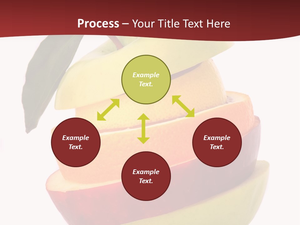 An Apple And Orange Stacked On Top Of Each Other PowerPoint Template