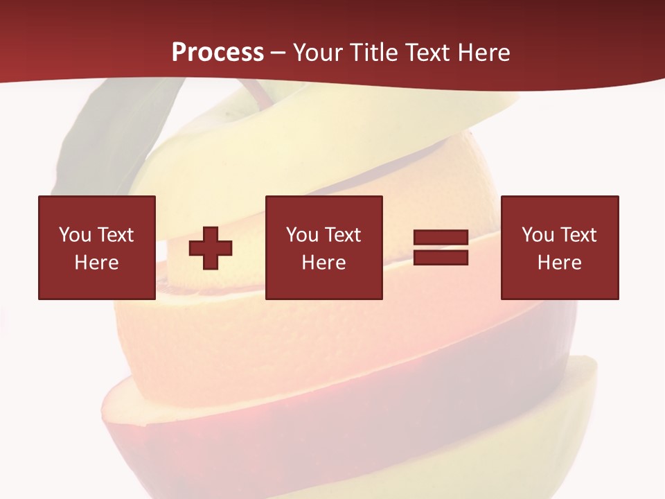 An Apple And Orange Stacked On Top Of Each Other PowerPoint Template