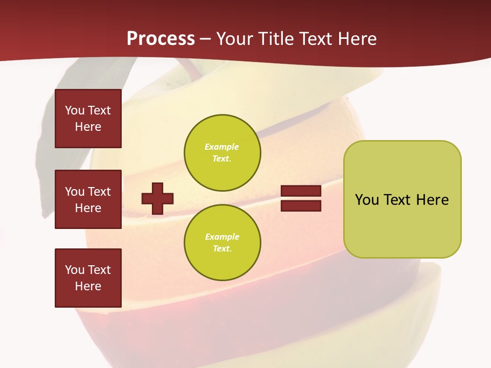 An Apple And Orange Stacked On Top Of Each Other PowerPoint Template