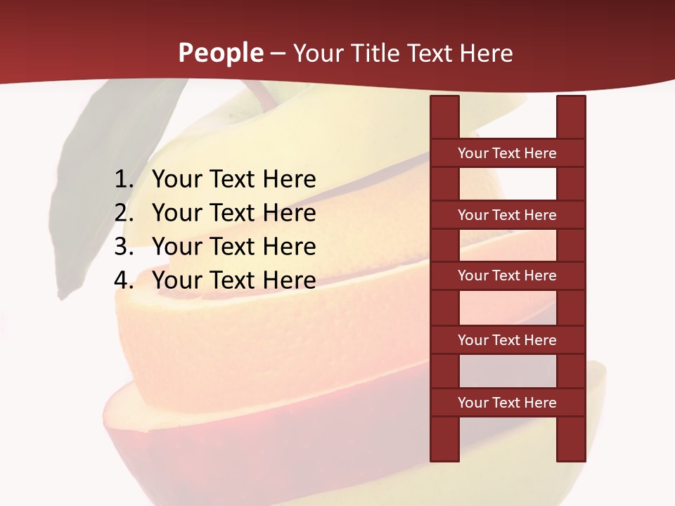 An Apple And Orange Stacked On Top Of Each Other PowerPoint Template