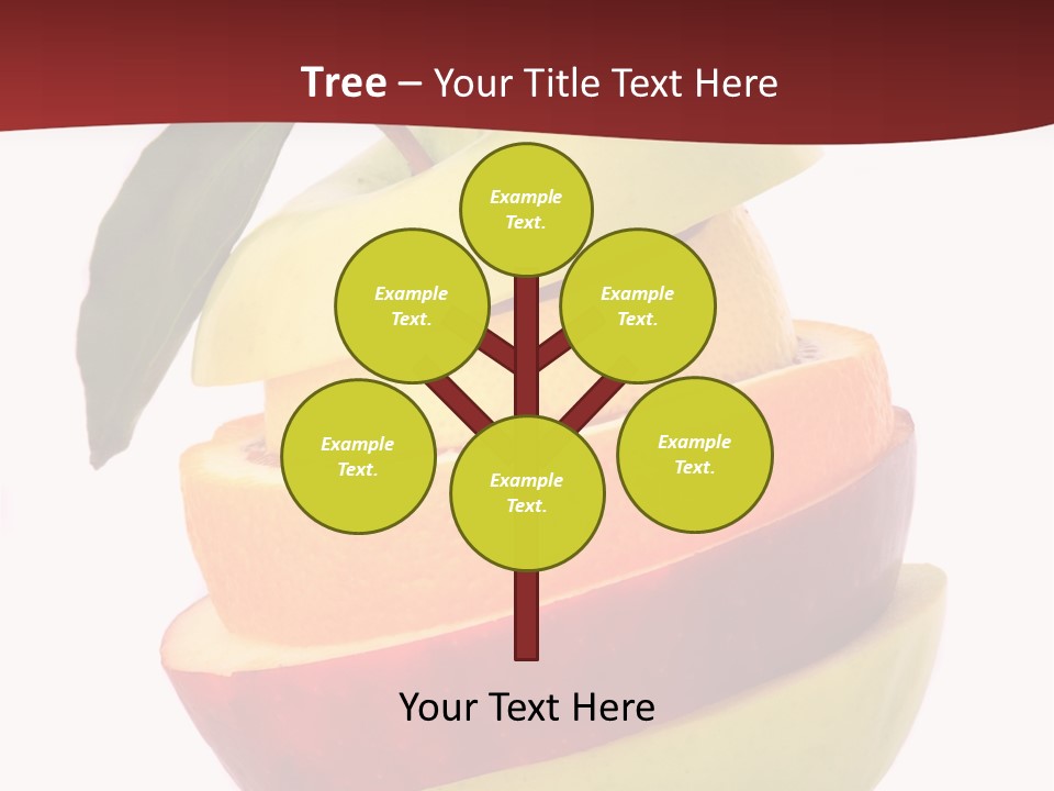 An Apple And Orange Stacked On Top Of Each Other PowerPoint Template