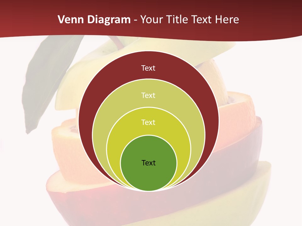 An Apple And Orange Stacked On Top Of Each Other PowerPoint Template