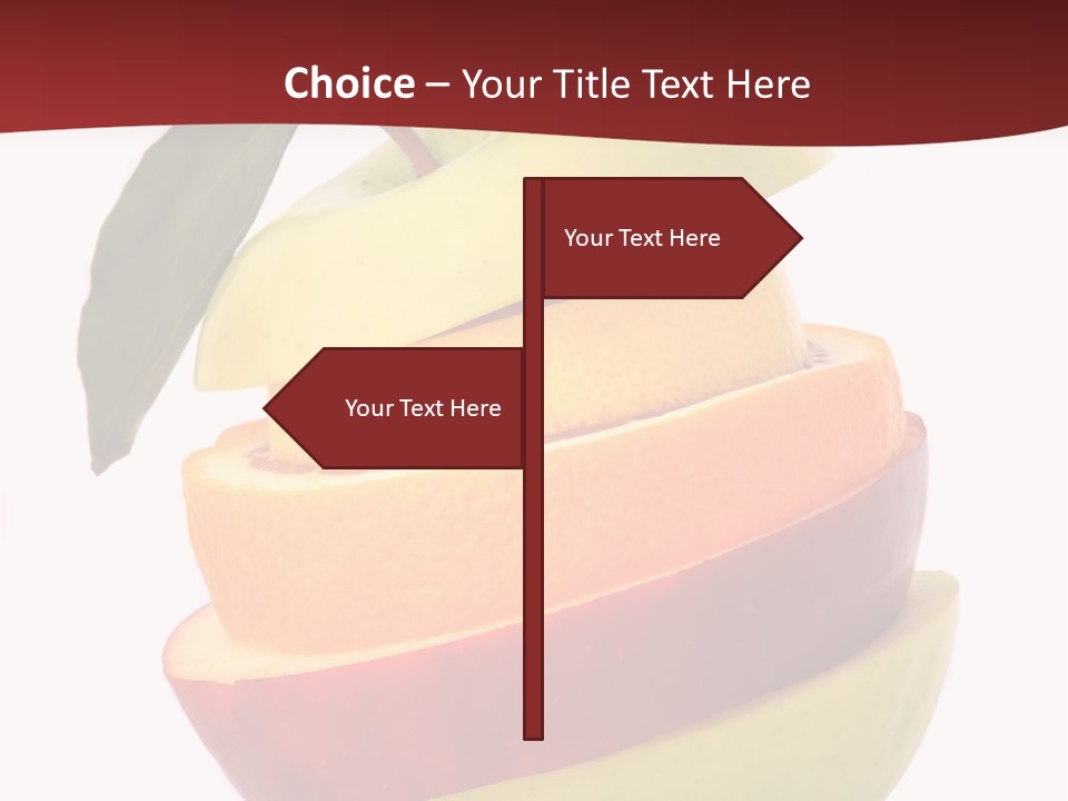 An Apple And Orange Stacked On Top Of Each Other PowerPoint Template