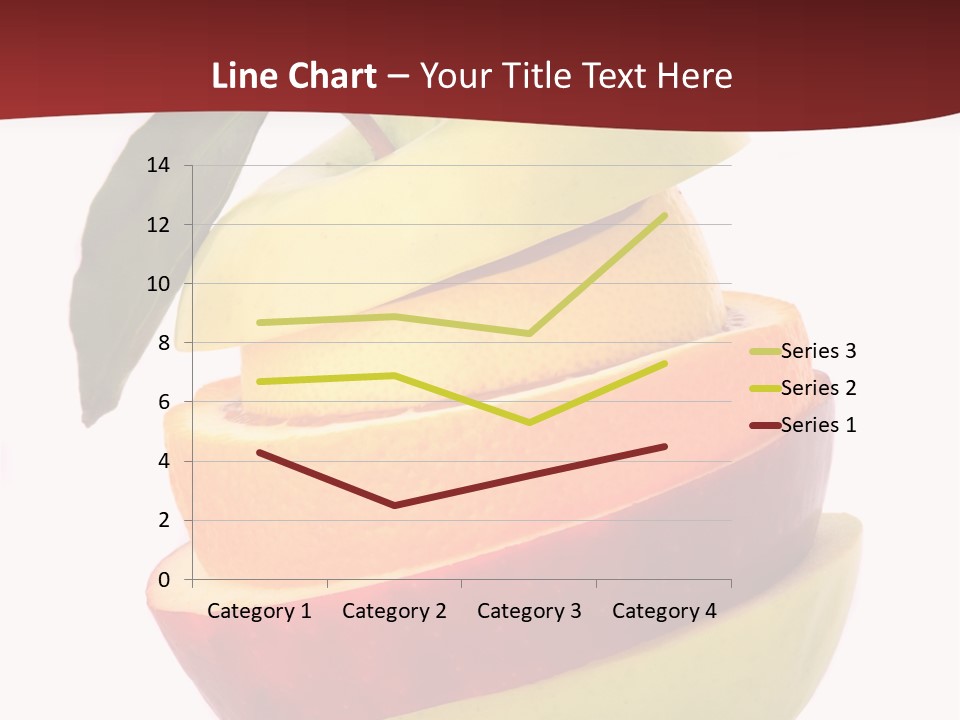 An Apple And Orange Stacked On Top Of Each Other PowerPoint Template