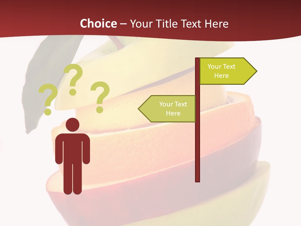 An Apple And Orange Stacked On Top Of Each Other PowerPoint Template