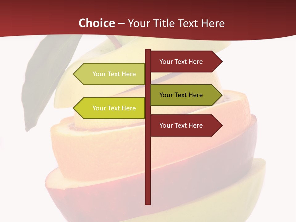 An Apple And Orange Stacked On Top Of Each Other PowerPoint Template