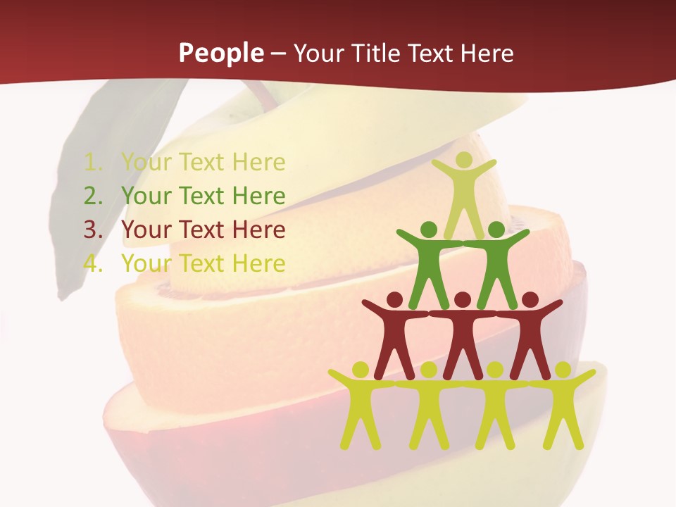 An Apple And Orange Stacked On Top Of Each Other PowerPoint Template