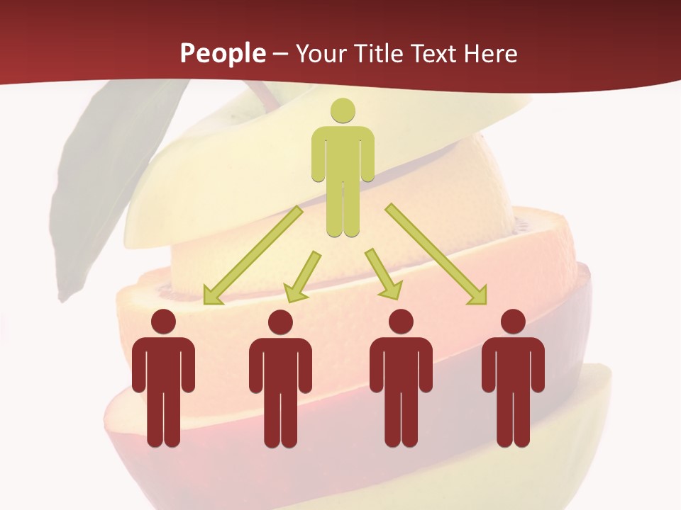 An Apple And Orange Stacked On Top Of Each Other PowerPoint Template