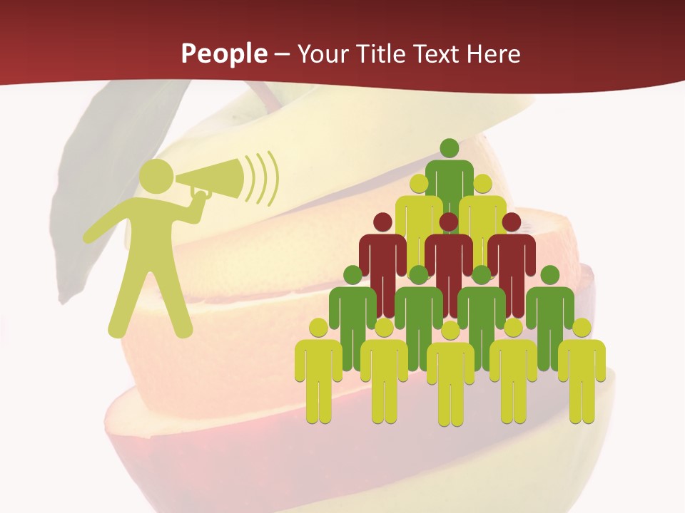 An Apple And Orange Stacked On Top Of Each Other PowerPoint Template