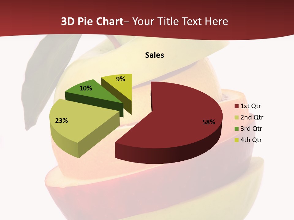 An Apple And Orange Stacked On Top Of Each Other PowerPoint Template