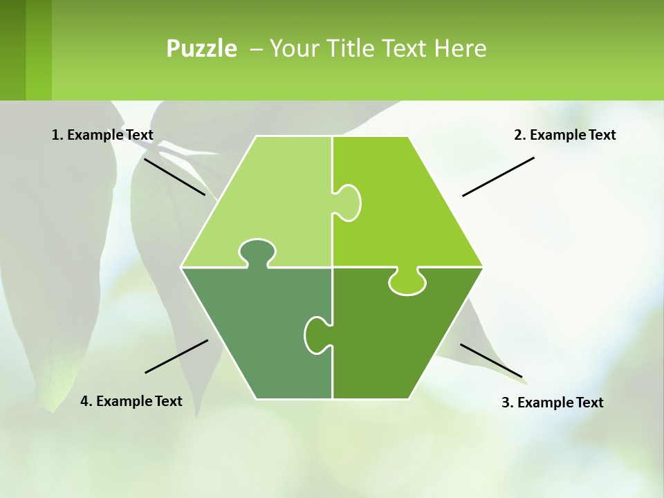 A Green Leaf On A Tree With The Sky In The Background PowerPoint Template