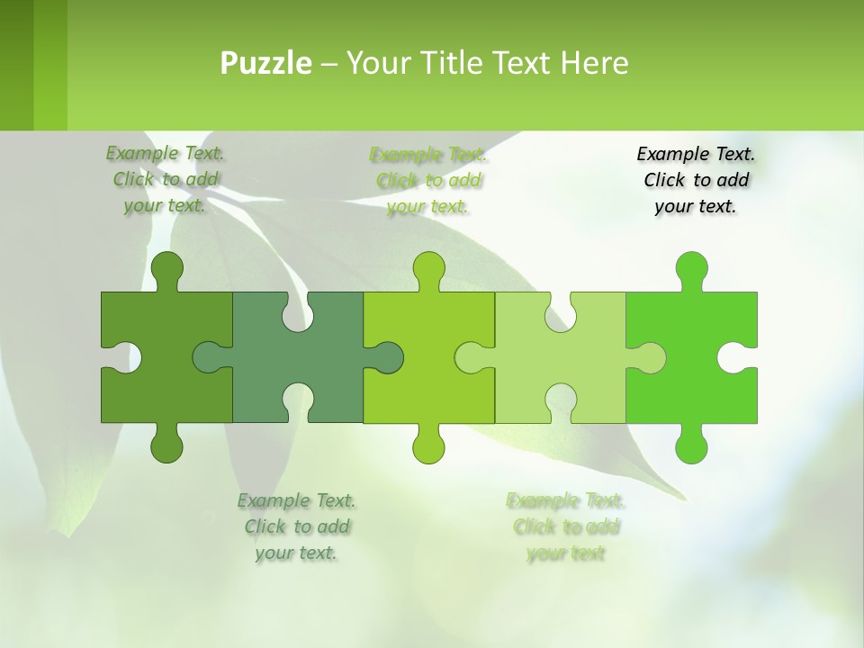 A Green Leaf On A Tree With The Sky In The Background PowerPoint Template