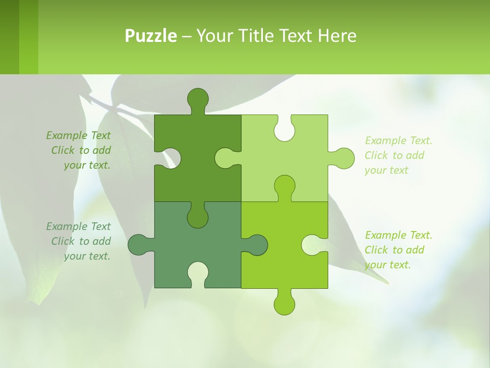 A Green Leaf On A Tree With The Sky In The Background PowerPoint Template