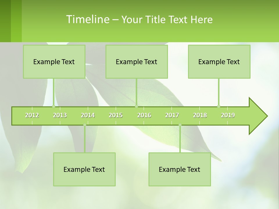 A Green Leaf On A Tree With The Sky In The Background PowerPoint Template
