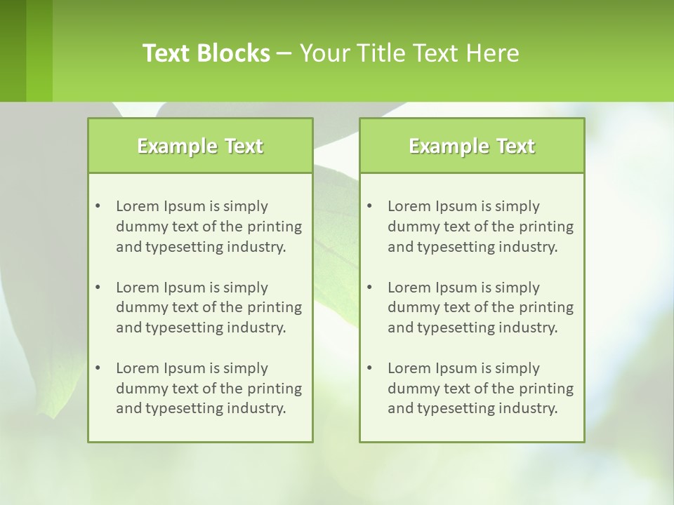 A Green Leaf On A Tree With The Sky In The Background PowerPoint Template