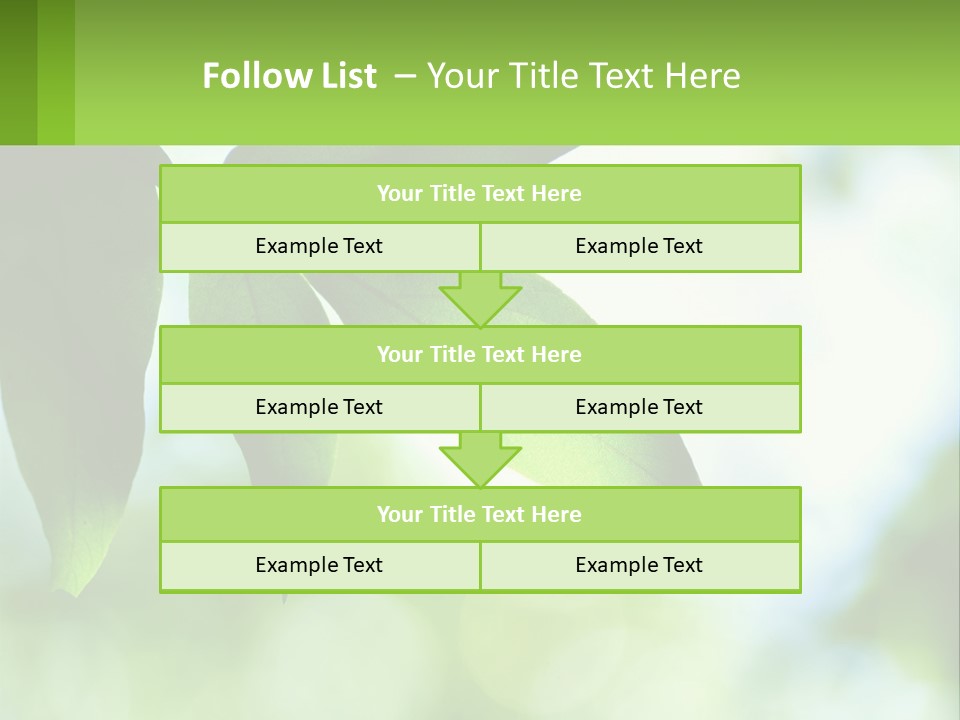 A Green Leaf On A Tree With The Sky In The Background PowerPoint Template