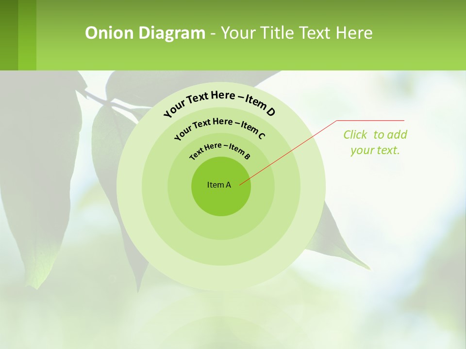 A Green Leaf On A Tree With The Sky In The Background PowerPoint Template