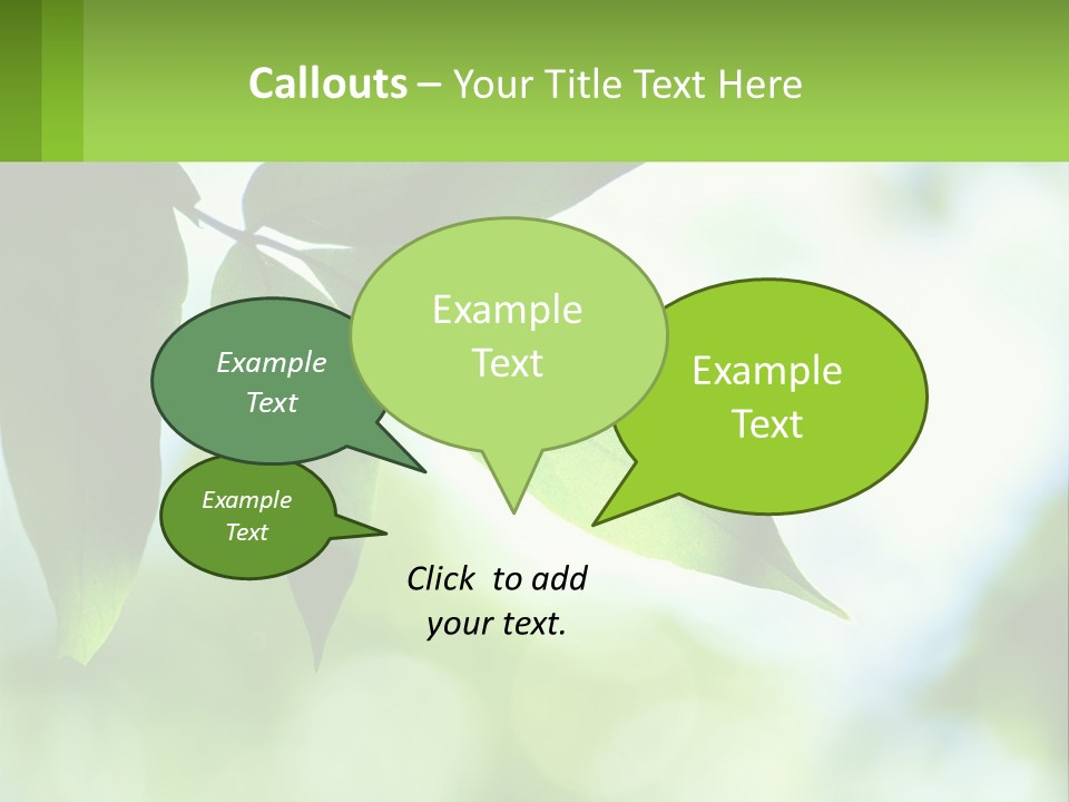 A Green Leaf On A Tree With The Sky In The Background PowerPoint Template