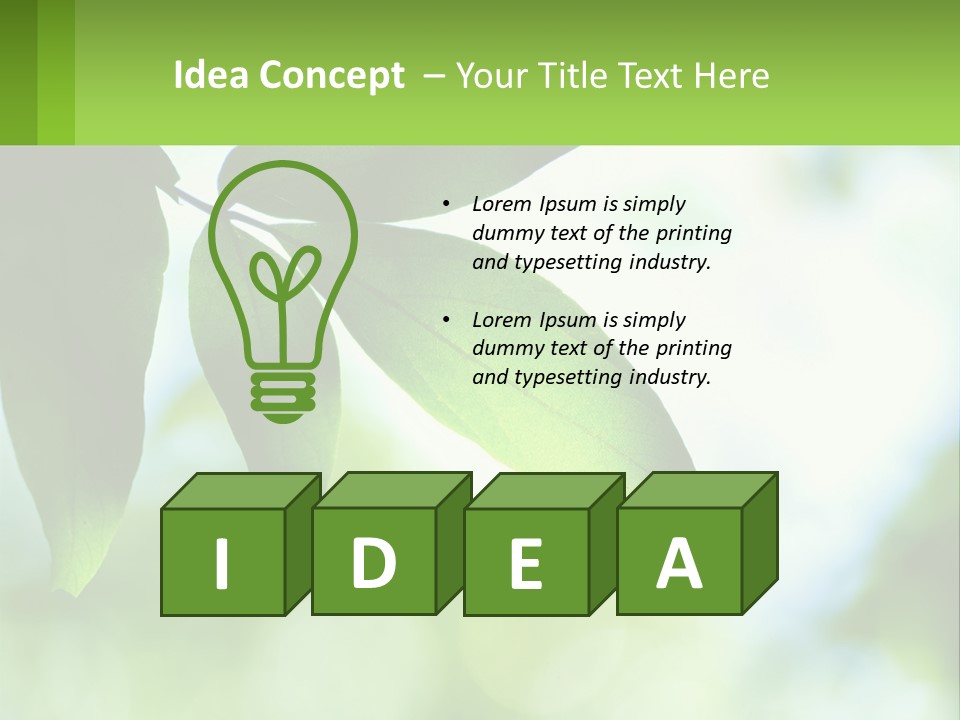 A Green Leaf On A Tree With The Sky In The Background PowerPoint Template