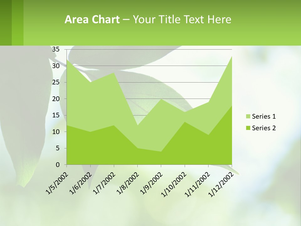 A Green Leaf On A Tree With The Sky In The Background PowerPoint Template