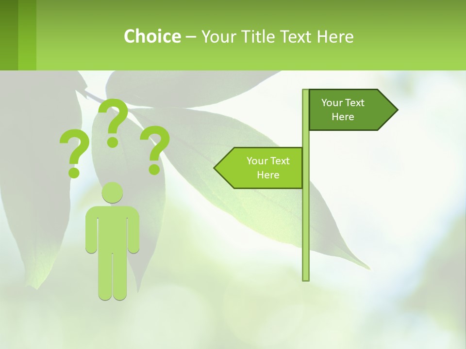 A Green Leaf On A Tree With The Sky In The Background PowerPoint Template