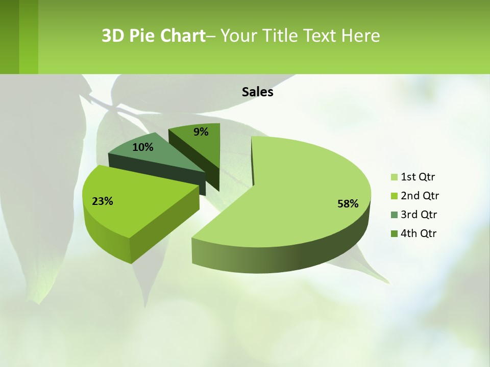 A Green Leaf On A Tree With The Sky In The Background PowerPoint Template