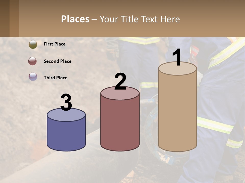 A Couple Of Men Working On A Pipe PowerPoint Template