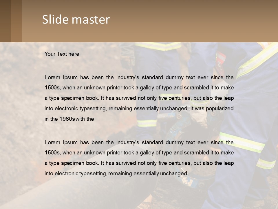 A Couple Of Men Working On A Pipe PowerPoint Template