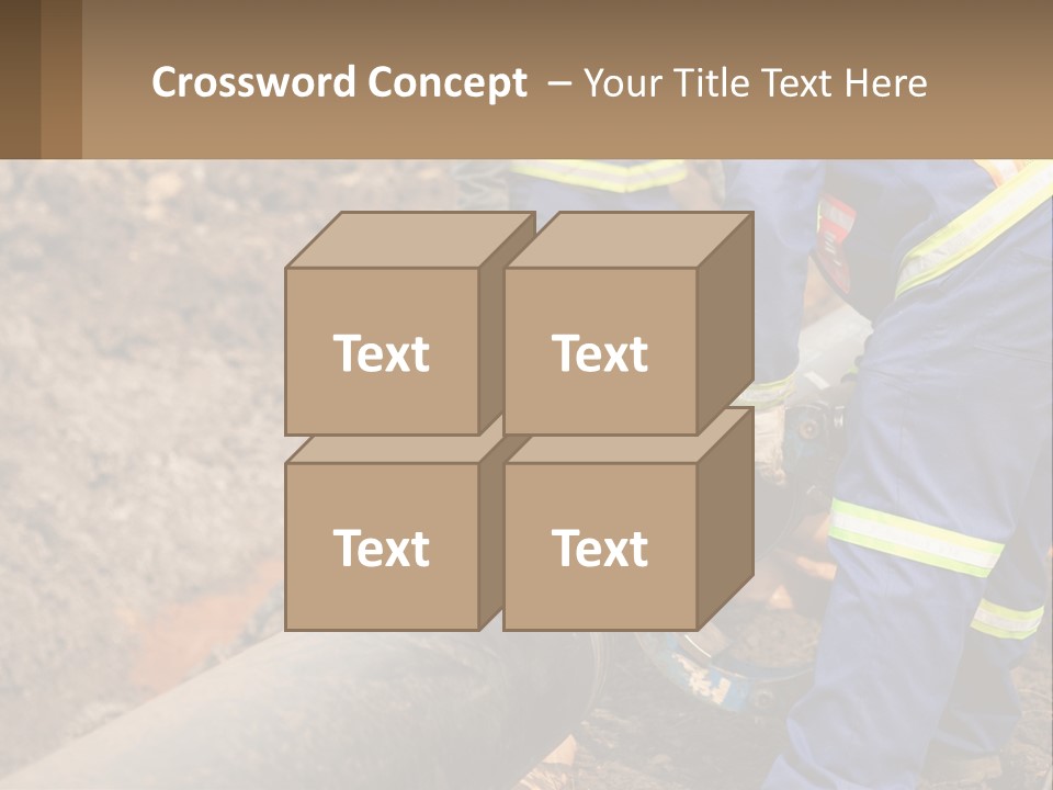 A Couple Of Men Working On A Pipe PowerPoint Template