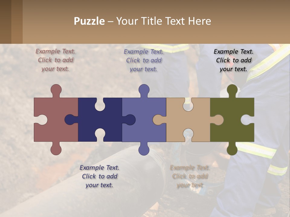 A Couple Of Men Working On A Pipe PowerPoint Template
