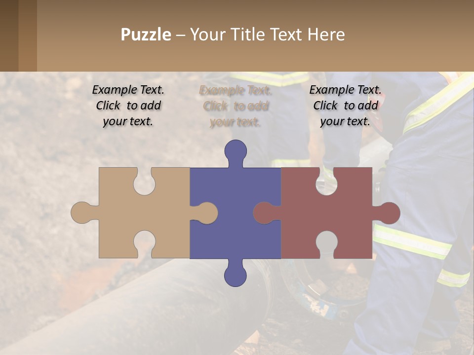 A Couple Of Men Working On A Pipe PowerPoint Template