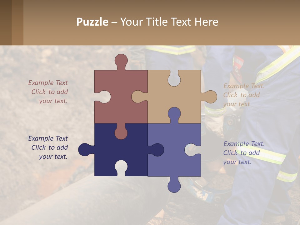 A Couple Of Men Working On A Pipe PowerPoint Template