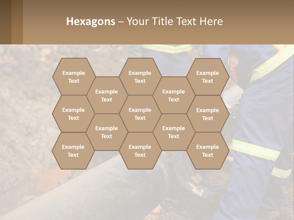 A Couple Of Men Working On A Pipe PowerPoint Template