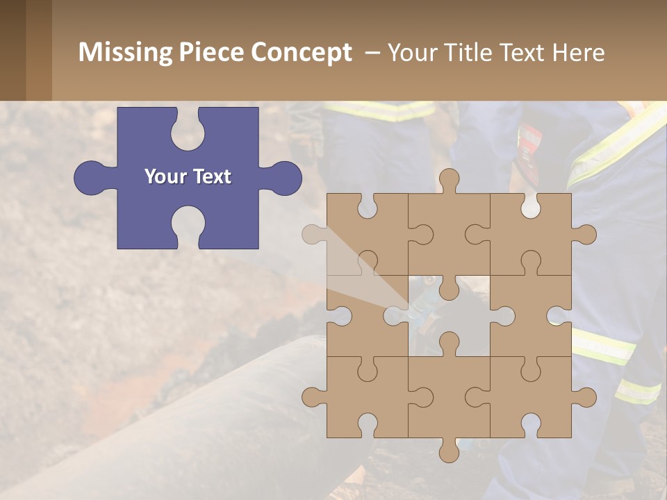 A Couple Of Men Working On A Pipe PowerPoint Template