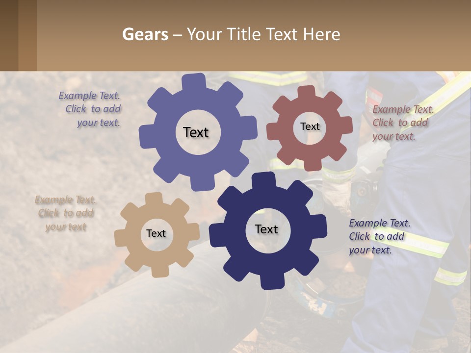 A Couple Of Men Working On A Pipe PowerPoint Template